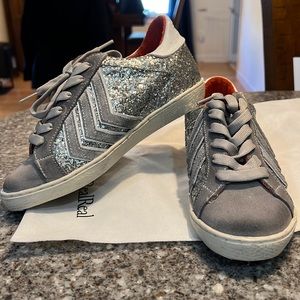Rare Freebird silver glitter sneakers